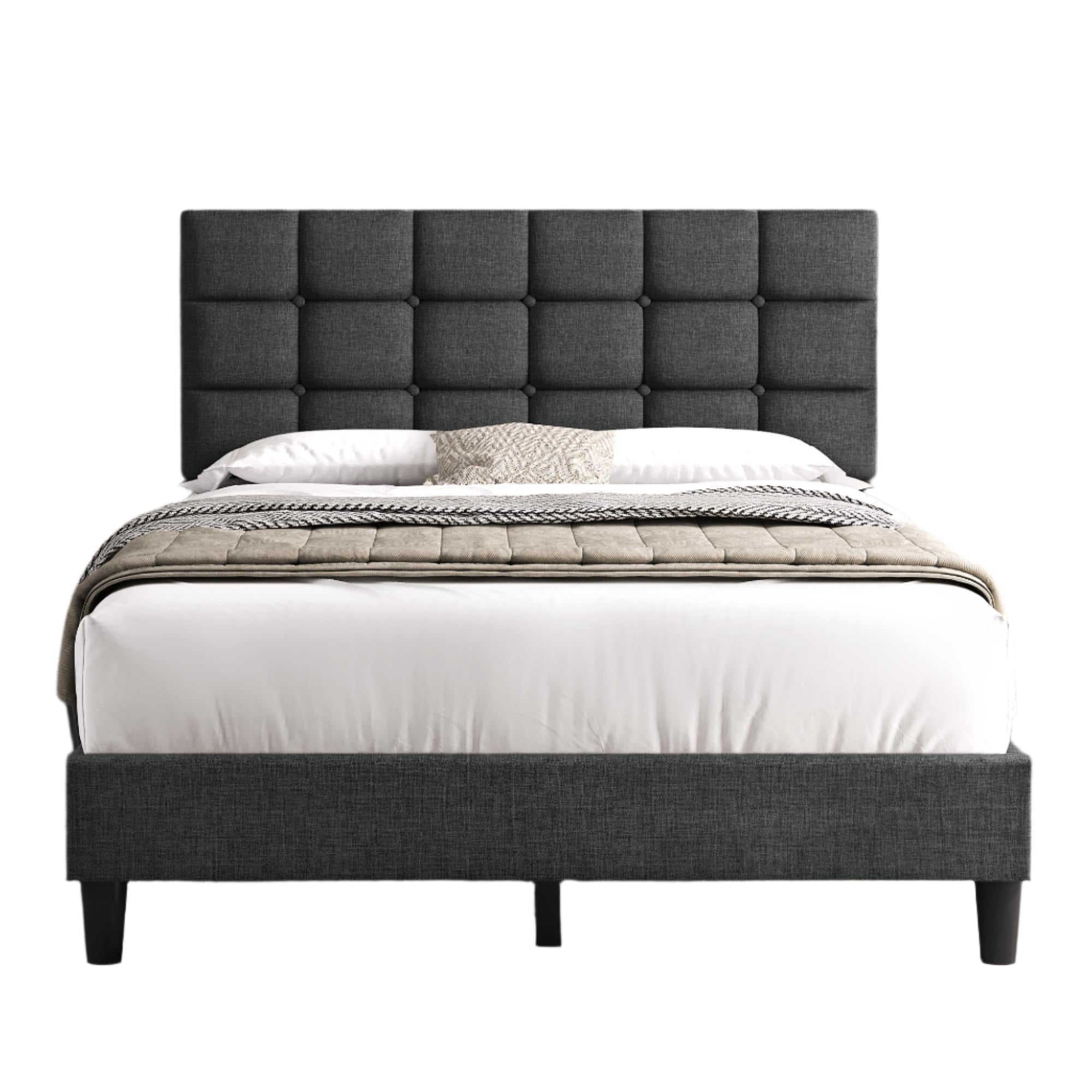 Upholstered Bed Frame, Modern Full Bed Platform