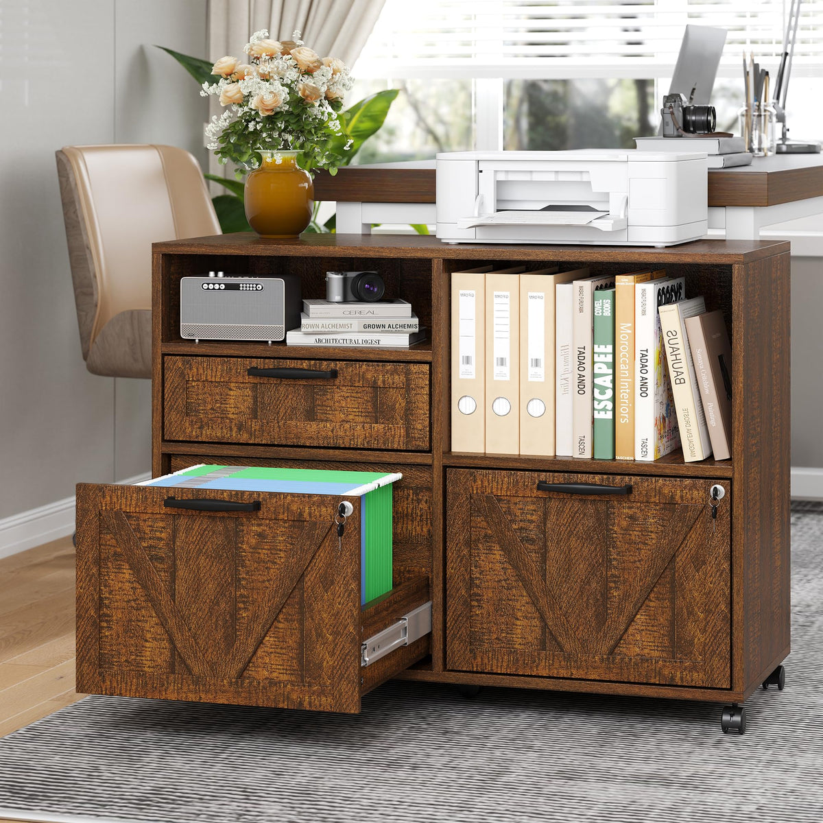 3-Drawer File Cabinet with Lockable Storage