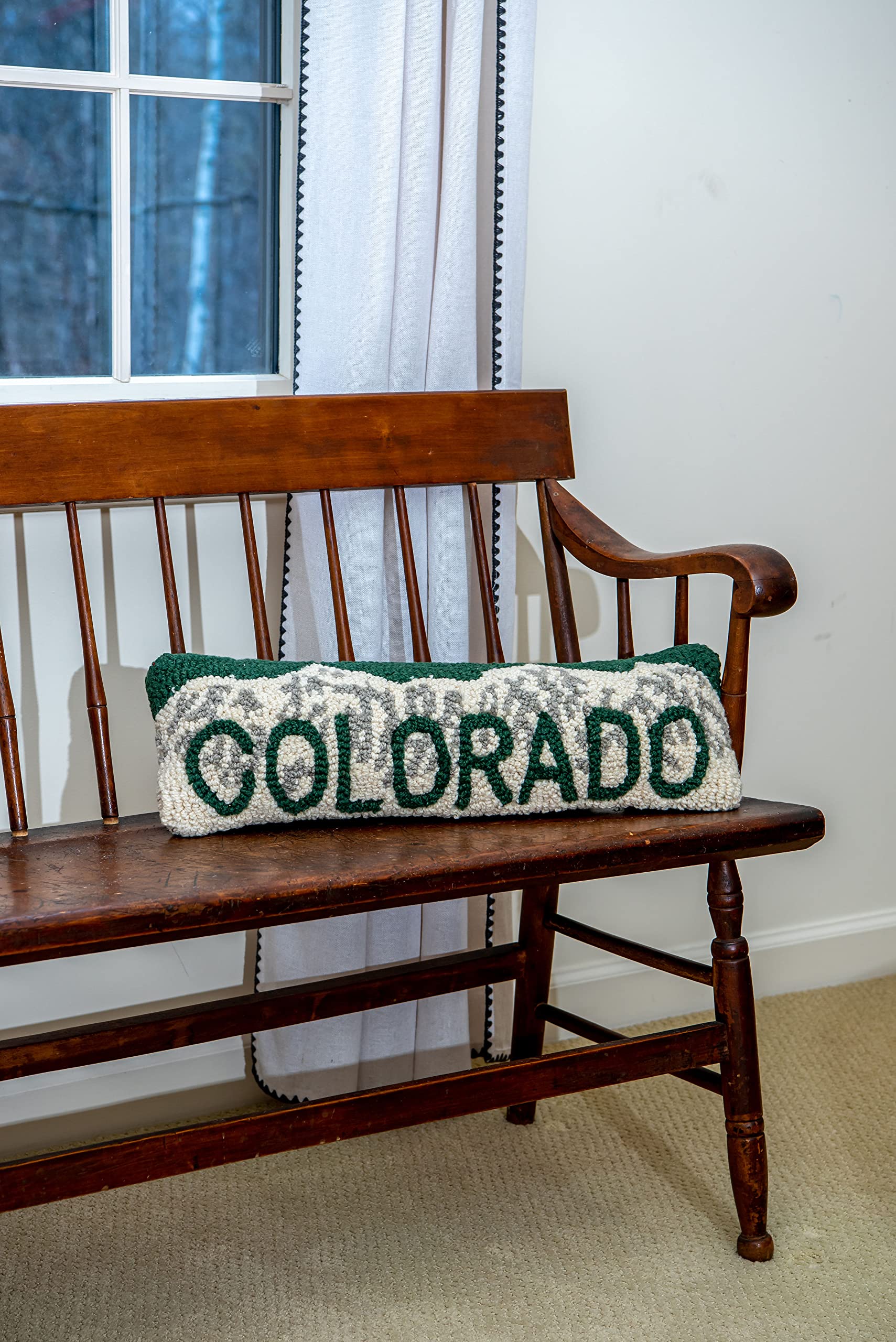 Corners Artist-Designed Colorado Mountains Hand-Hooked Wool