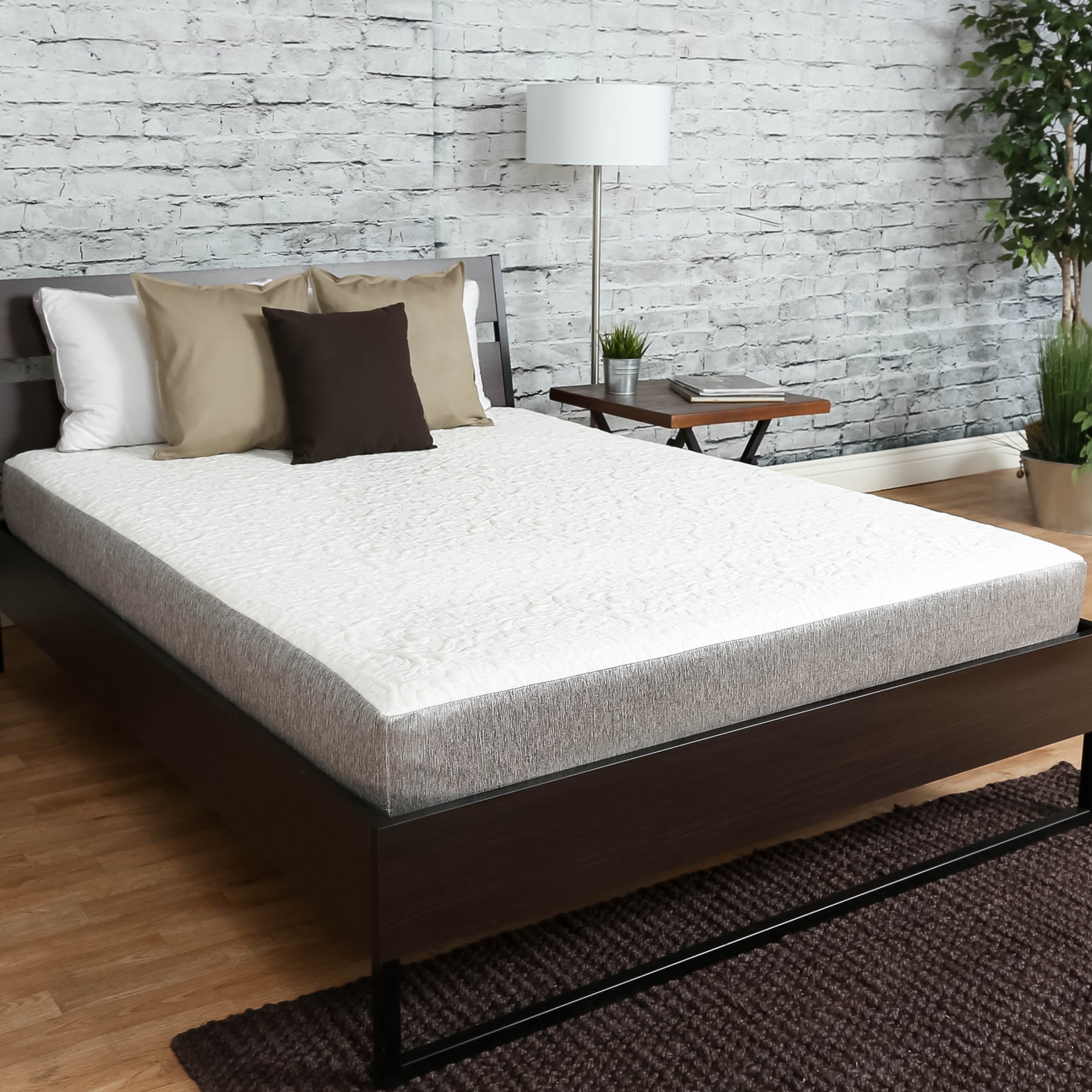 with A 8 INCH Queen New Cooler Sleep Graphite Gel Memory Foam Mattress