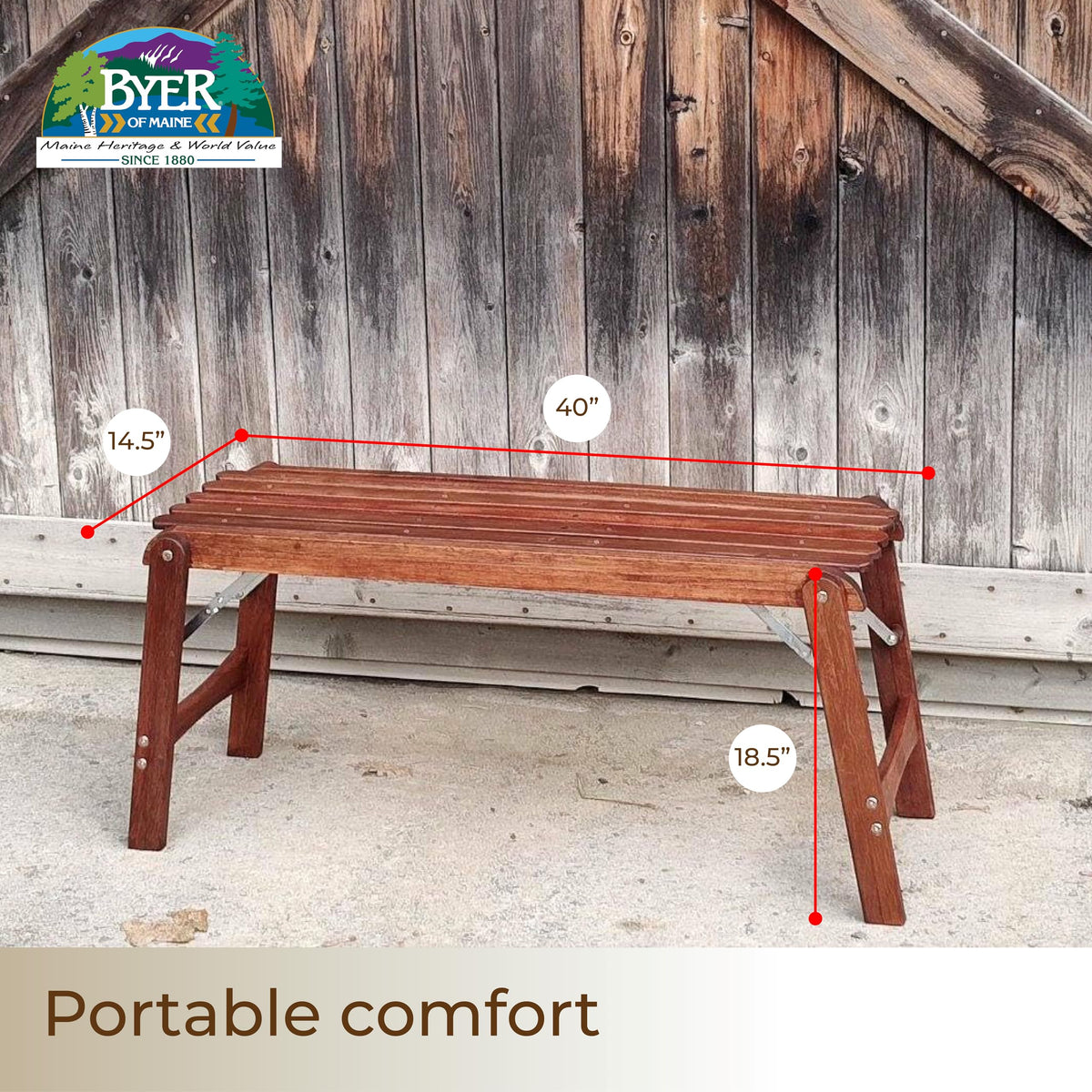 Foldable Eucalyptus Outdoor Bench
