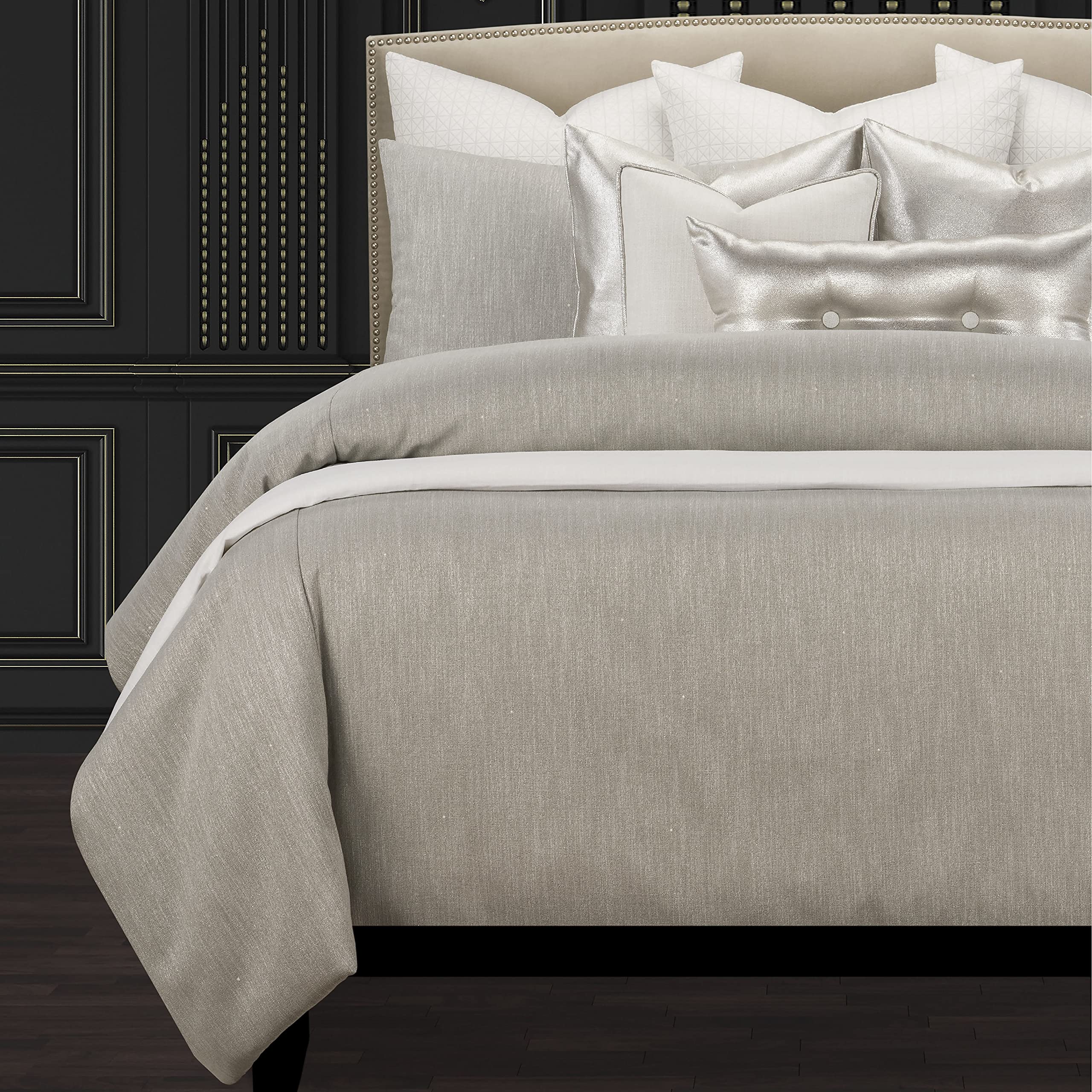 F Scott Fitzgerald Lumiere Truffle Shimmering Luxury Duvet Cover and Insert Set