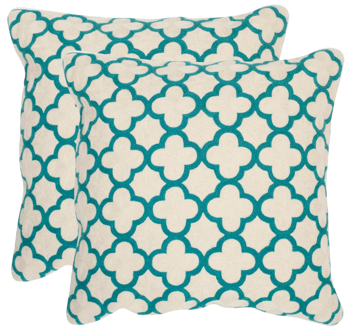 Sandre Teal Throw Pillows, 20" x 20", Set of 2