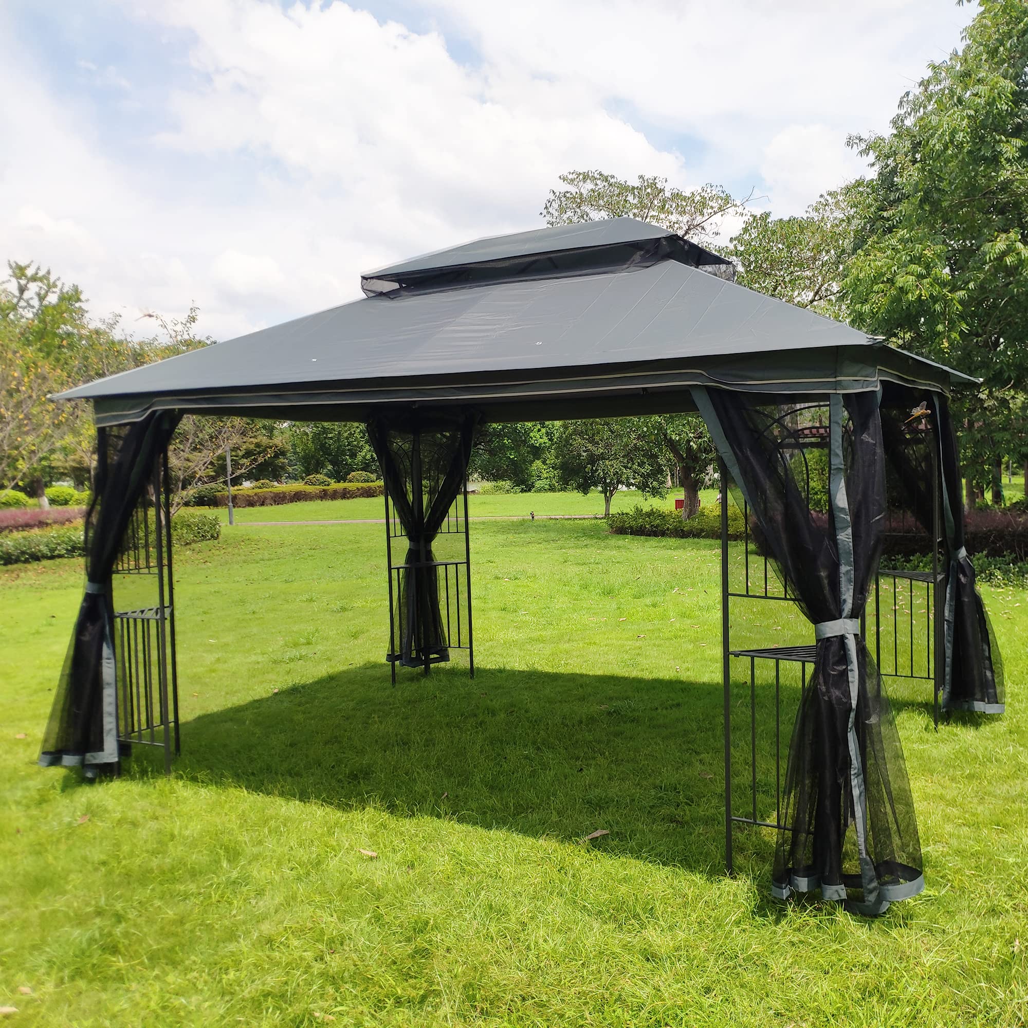 13x10 Outdoor Gazebo Tent, Pop up Gazebo,with Ventilated Double