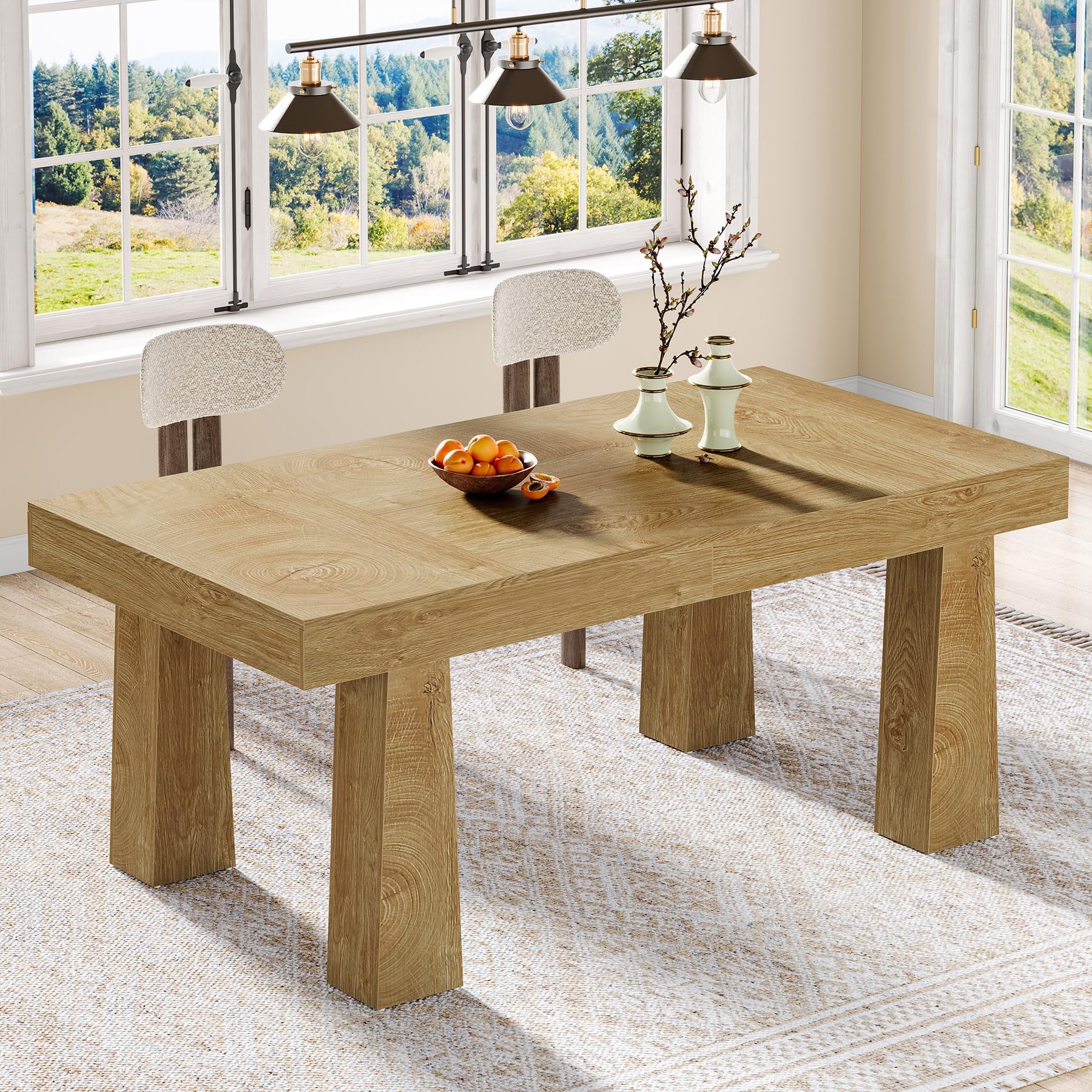 63" Rectangular Dining Table for 4–6 | Brown