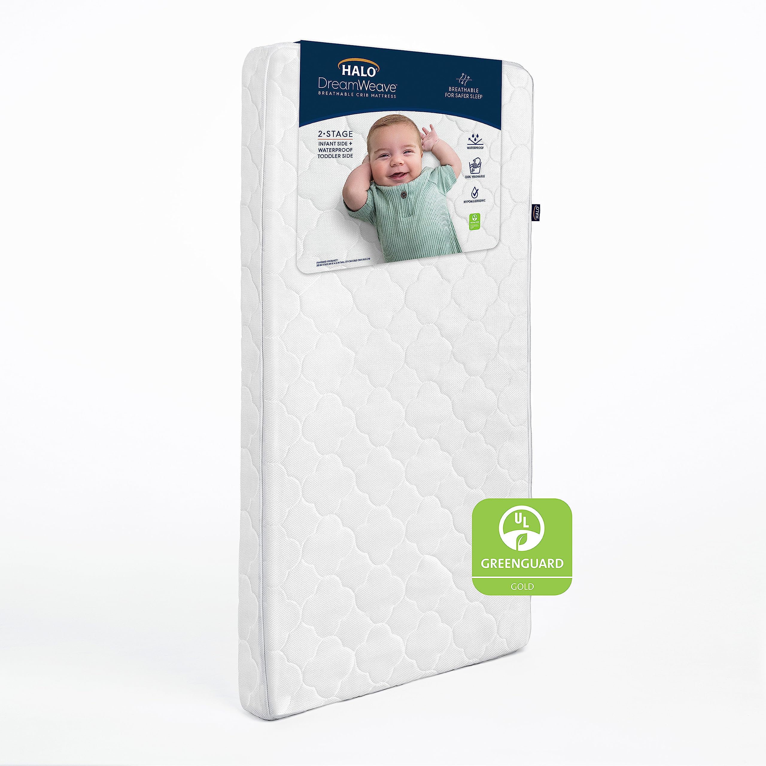DreamWeave Crib & Toddler Mattress - 100% Breathable Mattress and Core