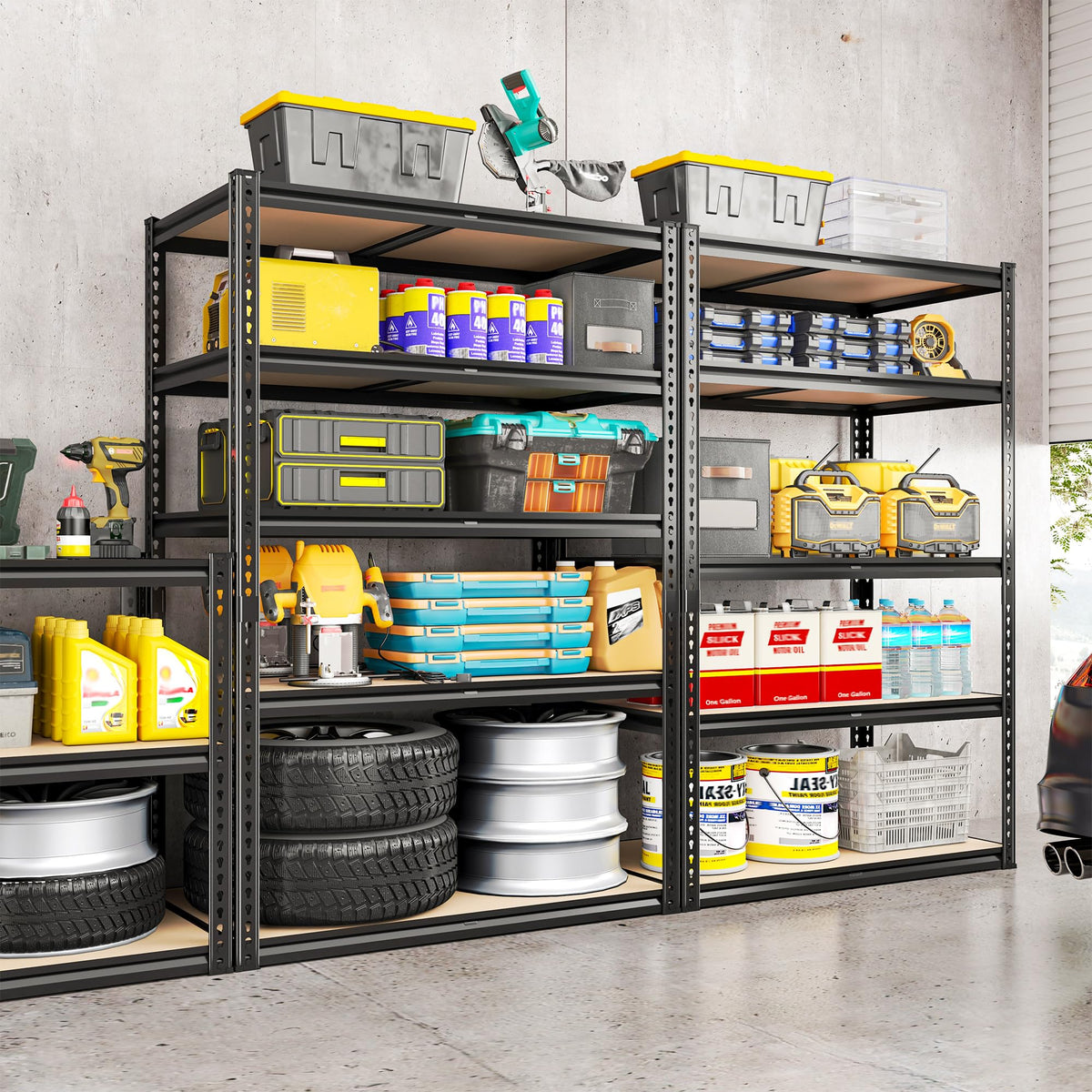 5-Tier Heavy Duty Metal Shelving Unit – 2,200 lbs Garage Storage Rack