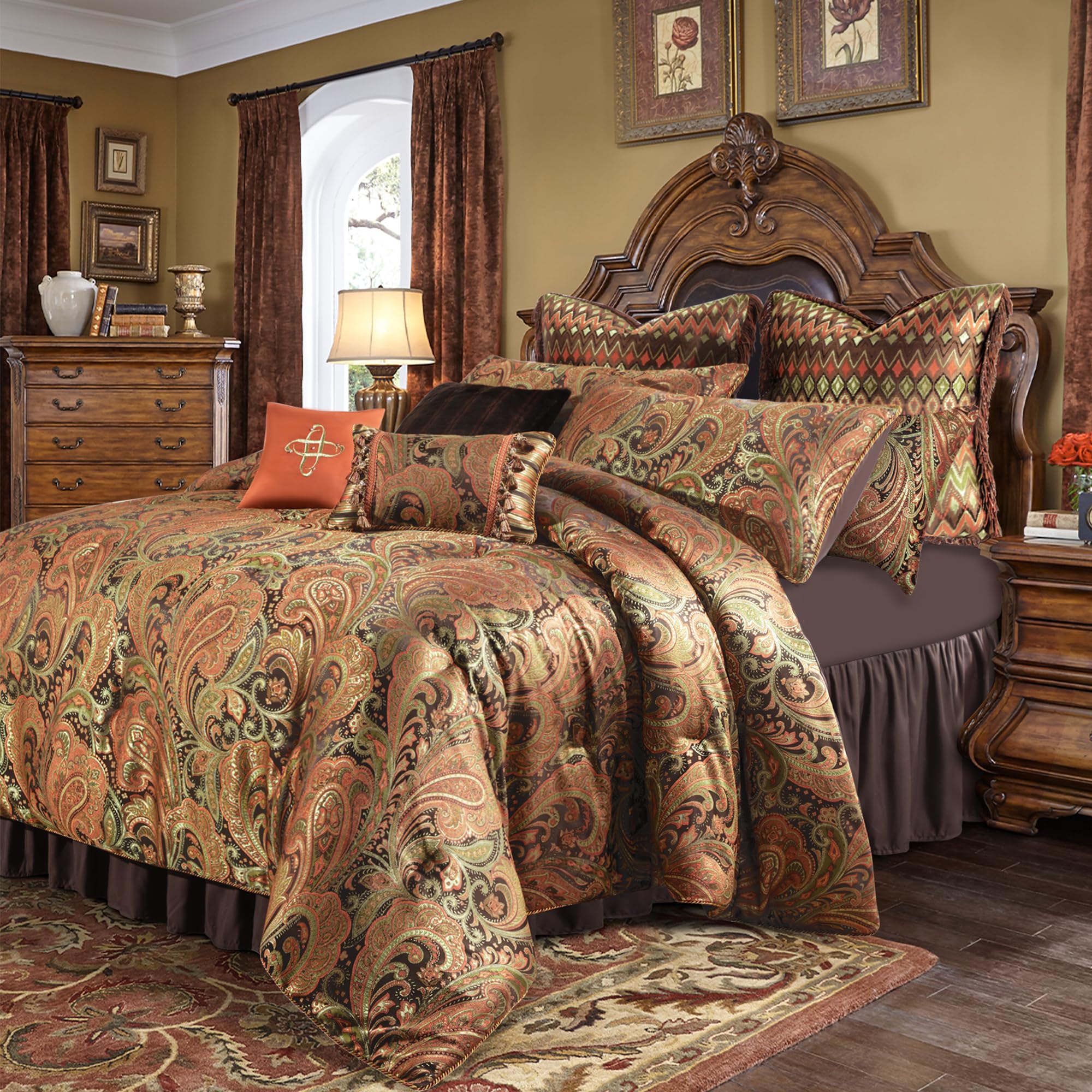 Comforter Sets King, Classic Paisley Design Bed in a Bag