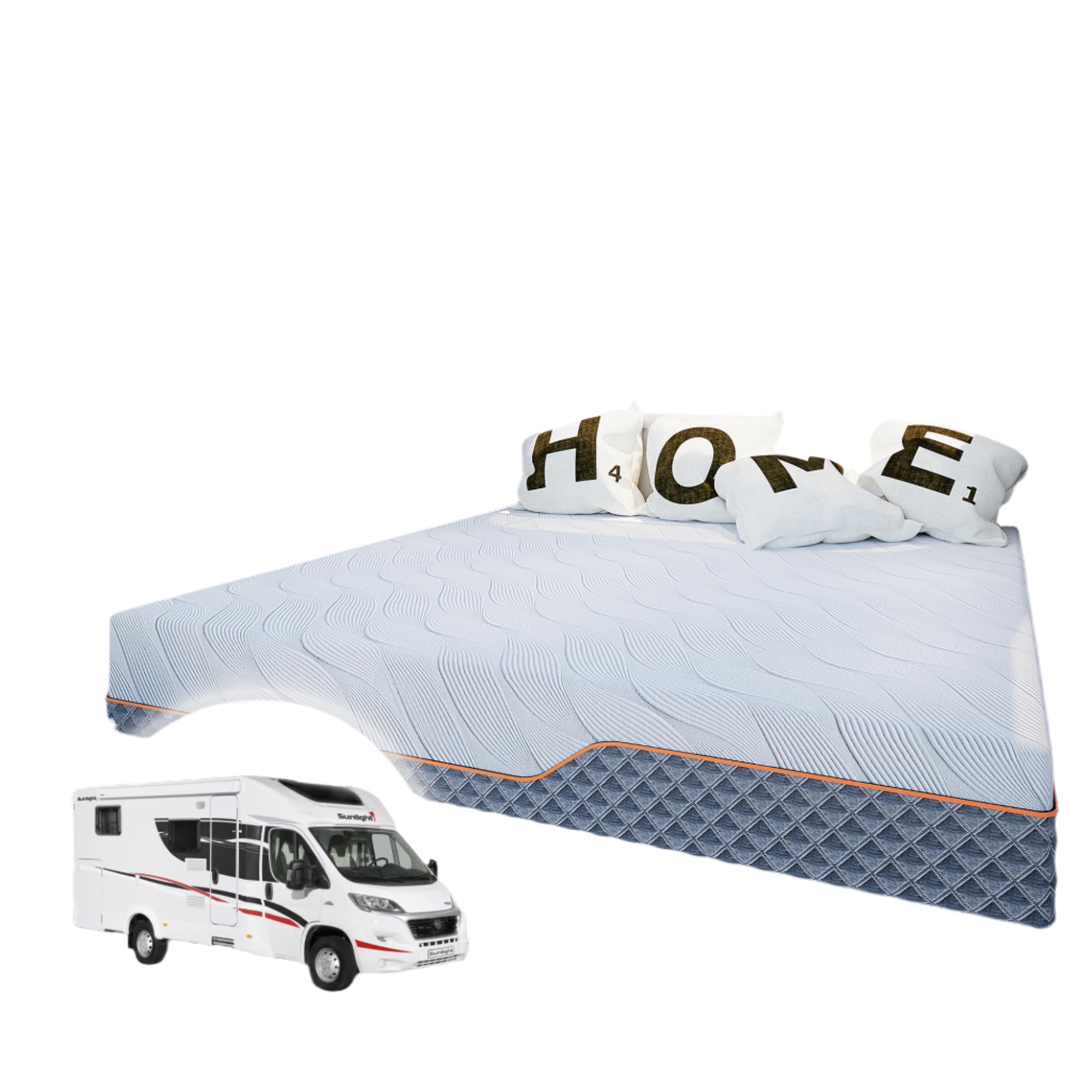 Short Queen RV Mattress - 10" RV Hybrid Mattress, Breathable, Medium Feel
