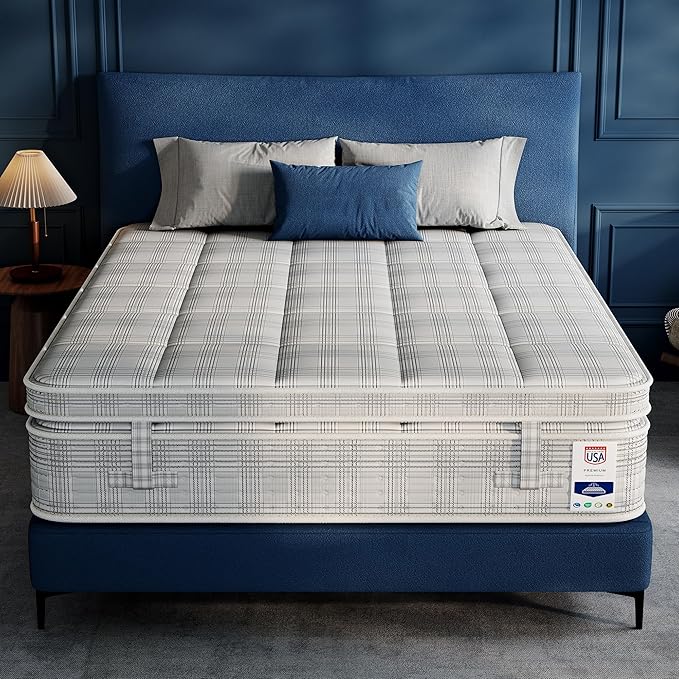 13 Inch Queen Mattress, Gel Memory Foam Hybrid Mattress with Removable Topper