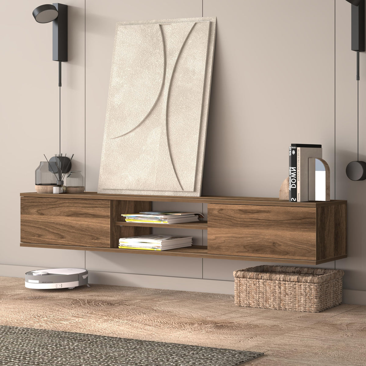 Floating TV Stand 70 Inch – Wall Mounted Entertainment Center