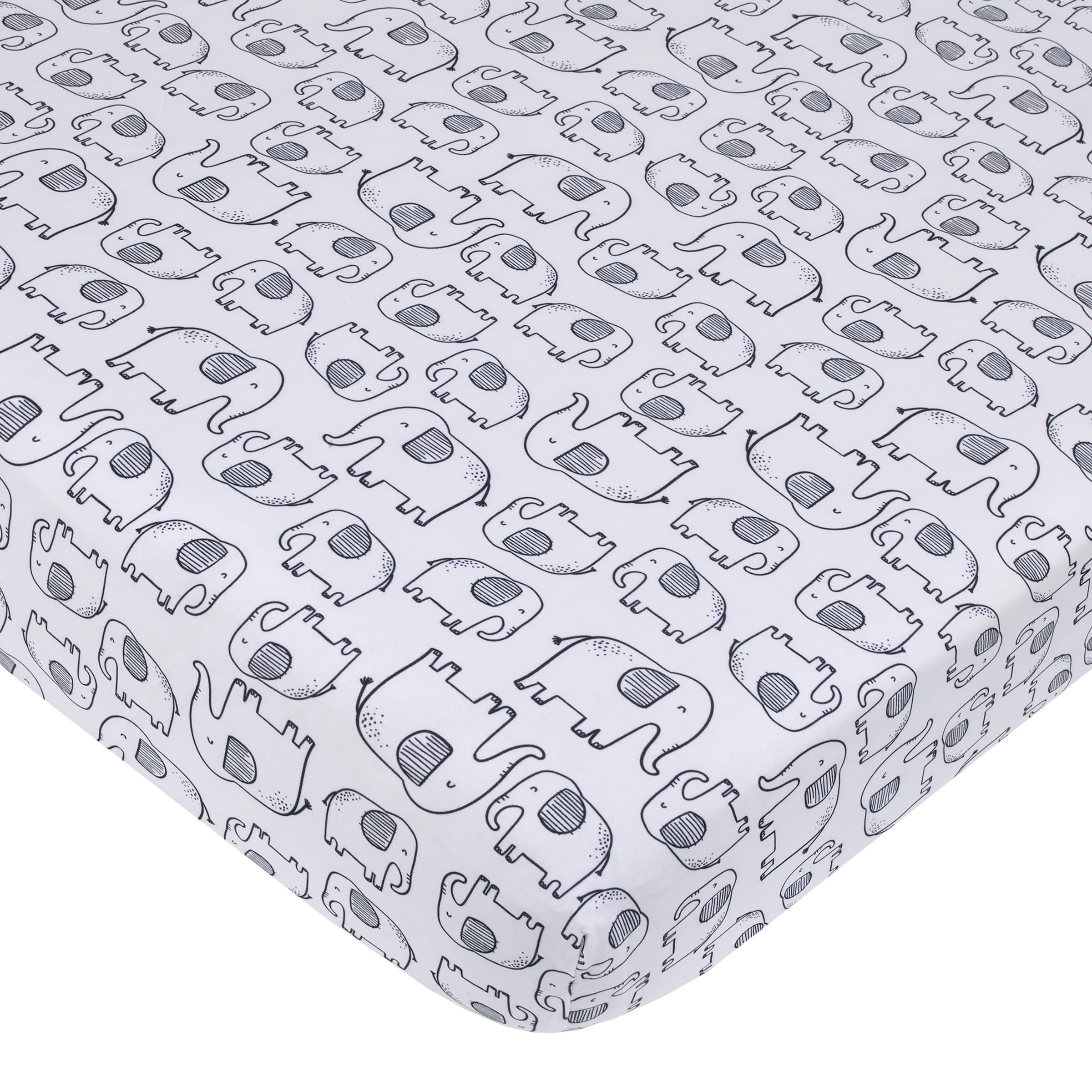 Chambray, Navy, Gray and White Elephant, Moon