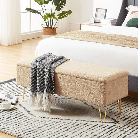 43.3" Storage Bench for Bedroom, End of Bed Storage Bench for Entryway