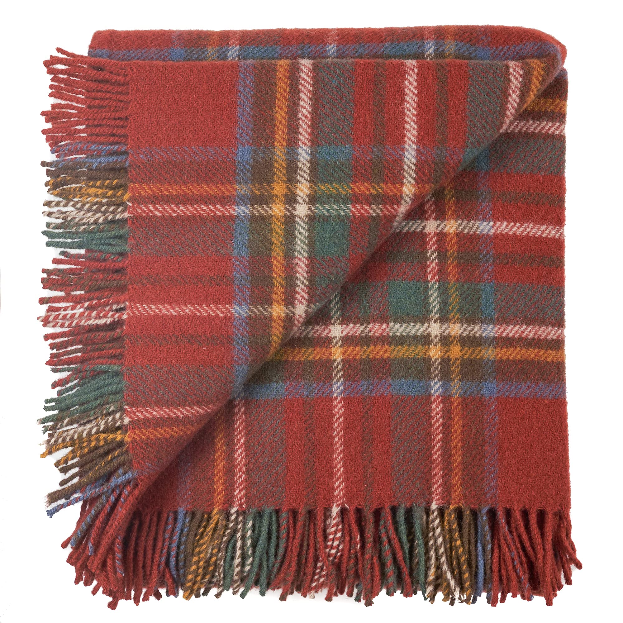 Highland Tweeds 100% Pure New Wool Fluffy Throw (Antique Royal Stewart)