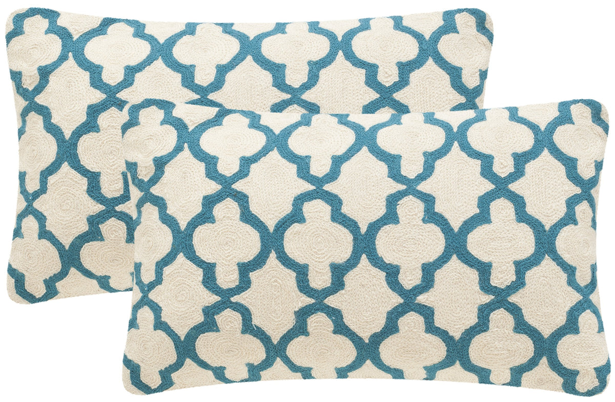 Sandre Teal Throw Pillows, 20" x 20", Set of 2