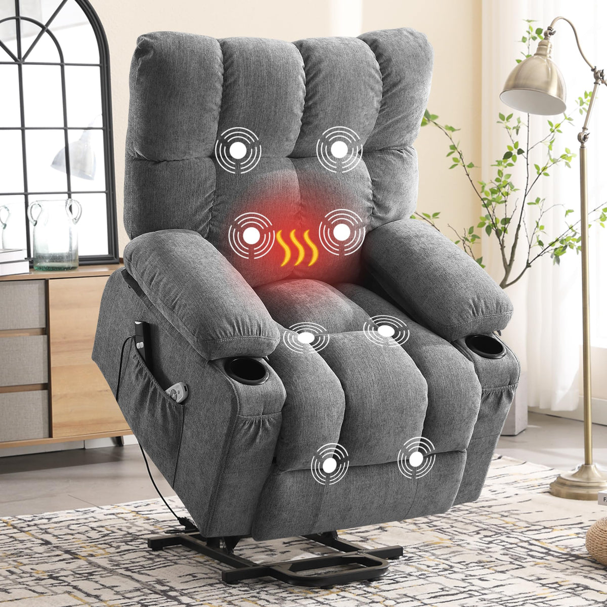 Power Lift Recliner Chair with Massage & Heat