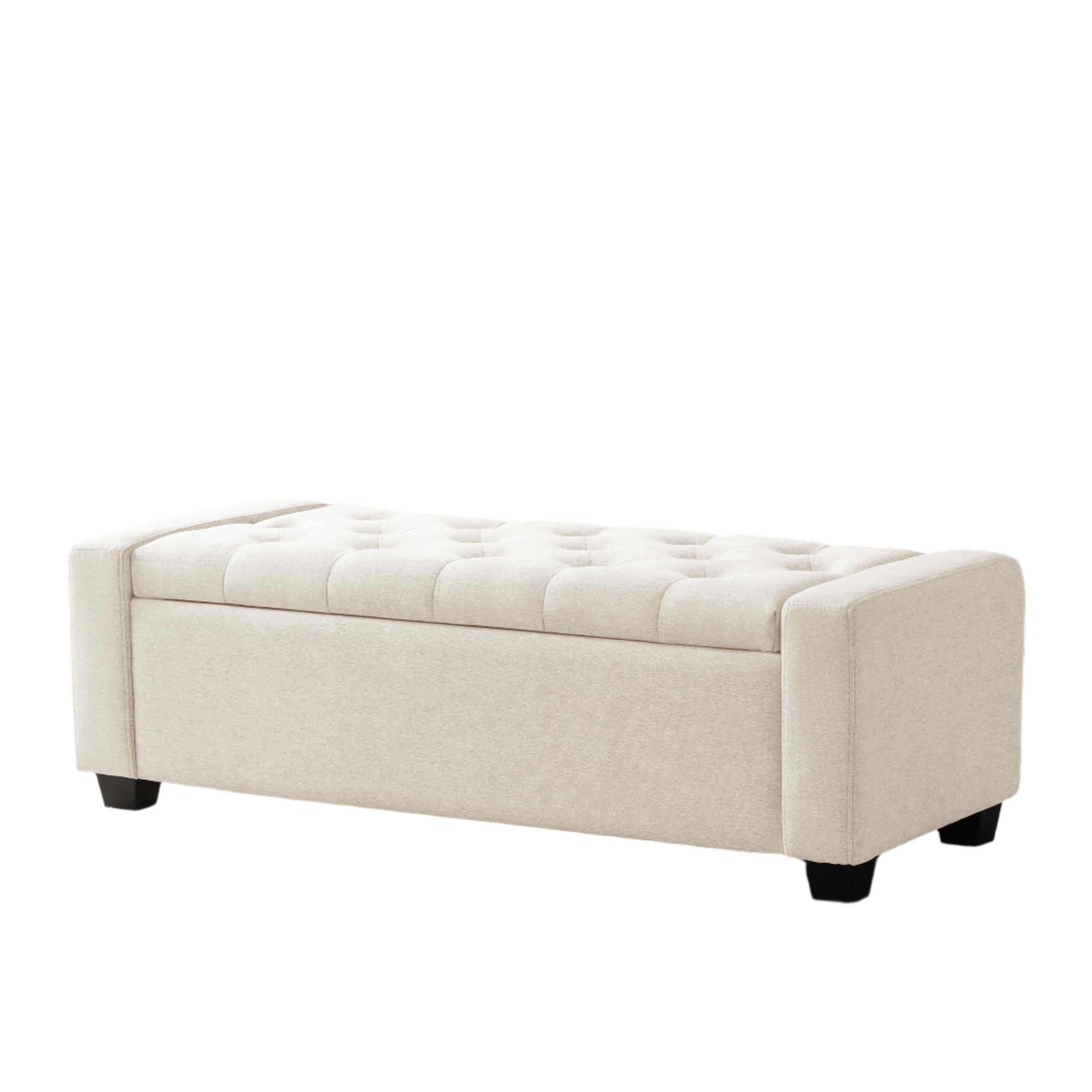 Ottoman with Storage, Storage Ottoman Bench with Safety Hinge