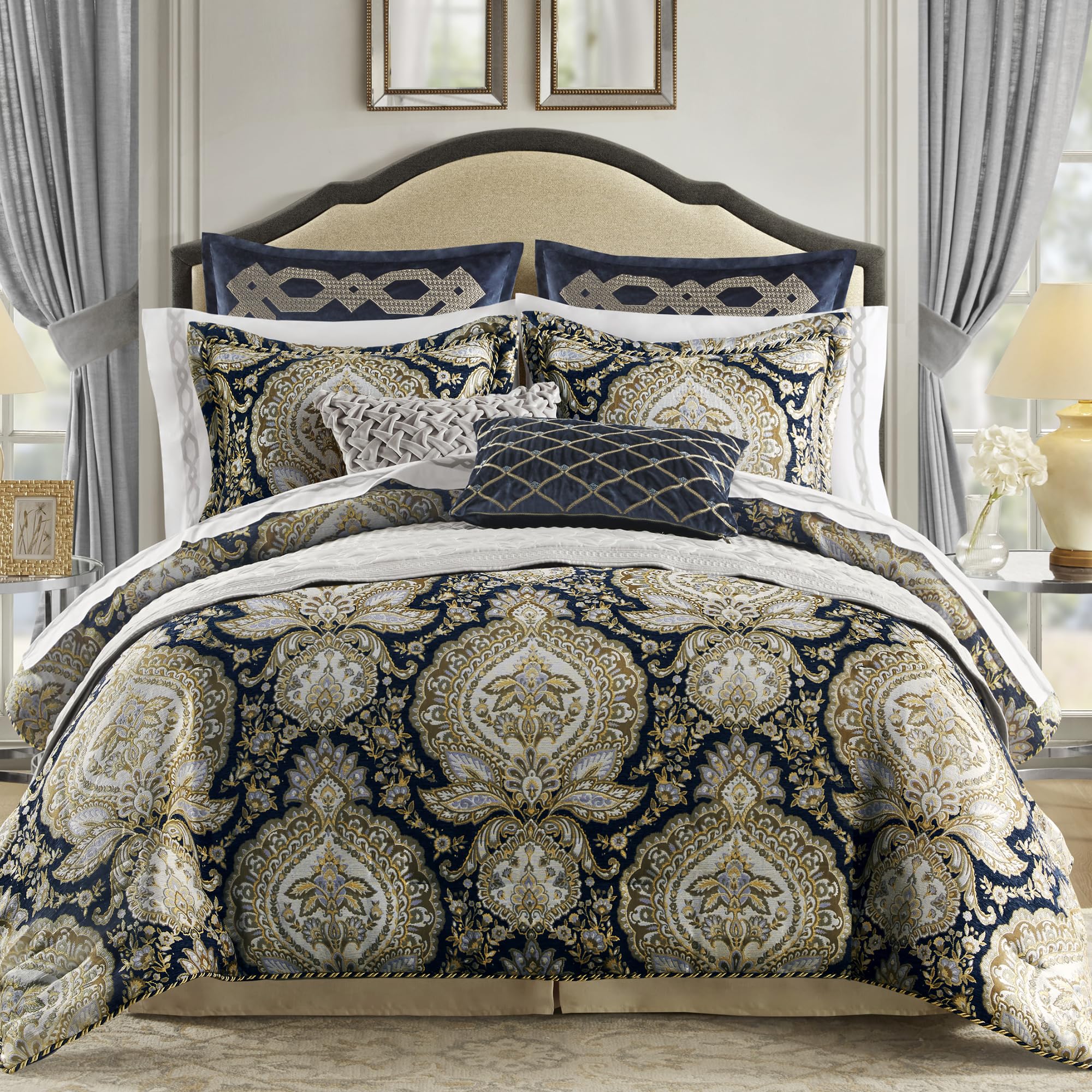 King Comforter Set, Luxe Chenille Jacquard Medallion