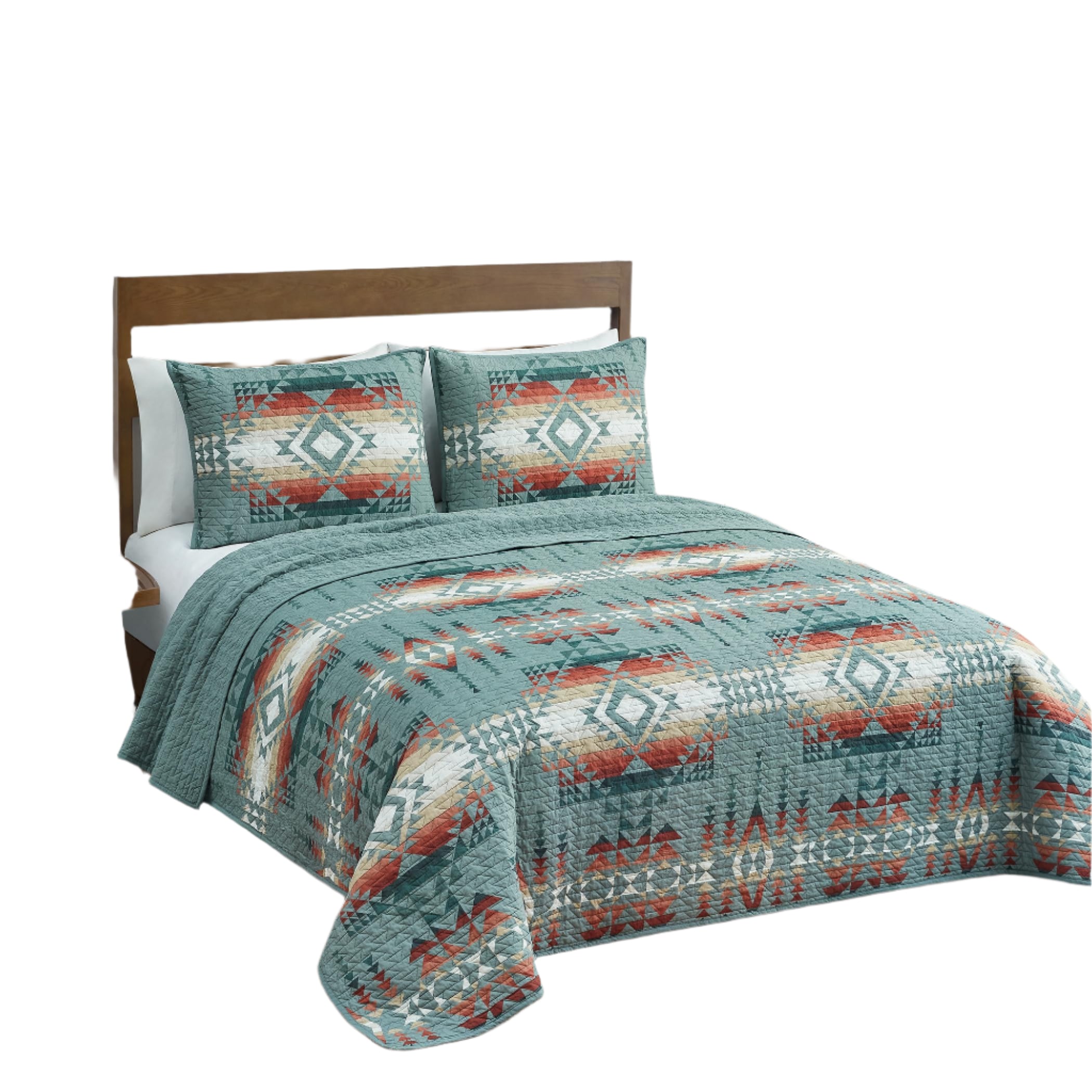 29832 Pilot Rock Full/Queen Coverlet Set Soft Cotton Bed Cover Rustic Home Decor