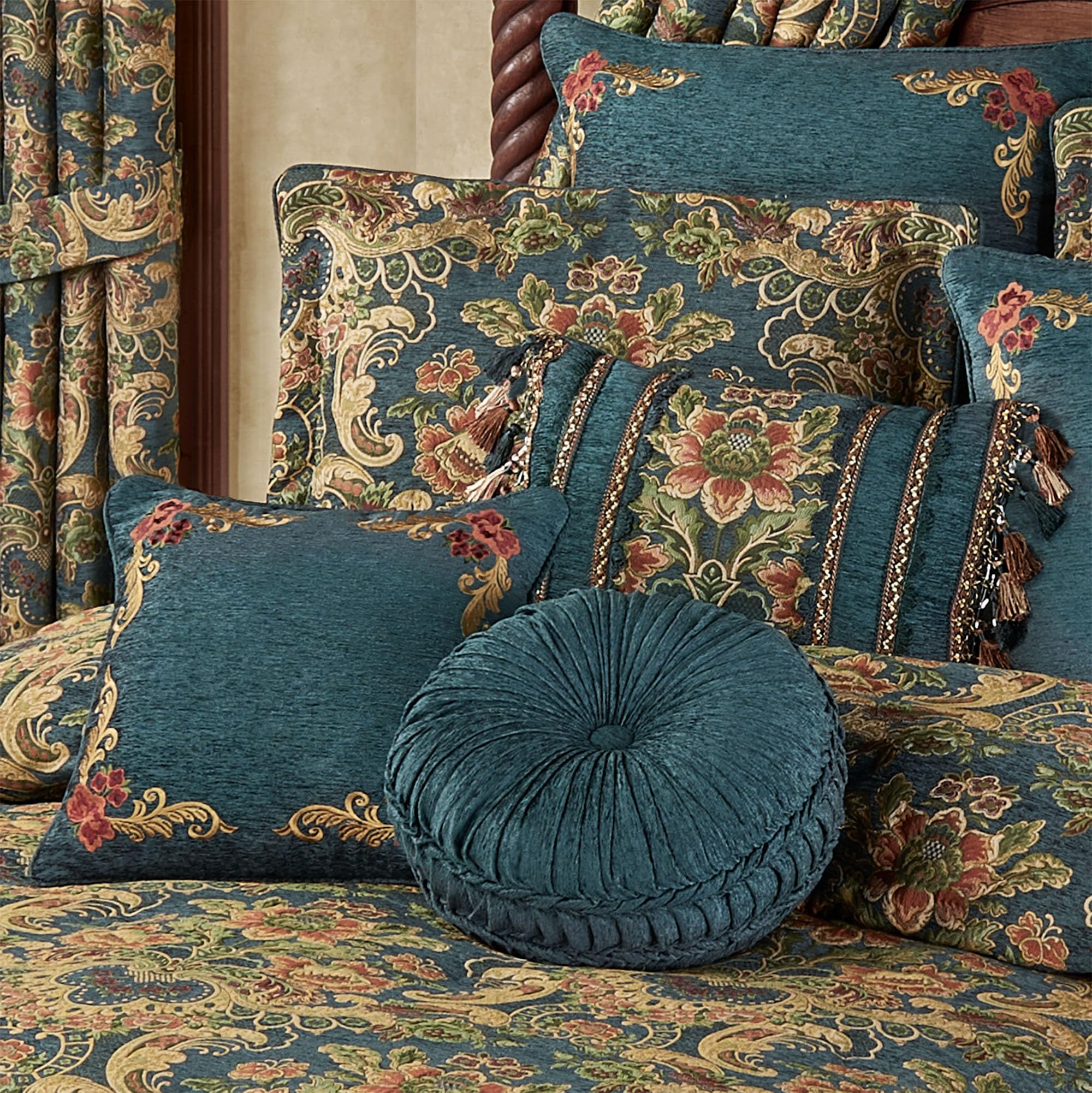 Casanova Chateau Luxury Bedding | Dark Teal Chenille
