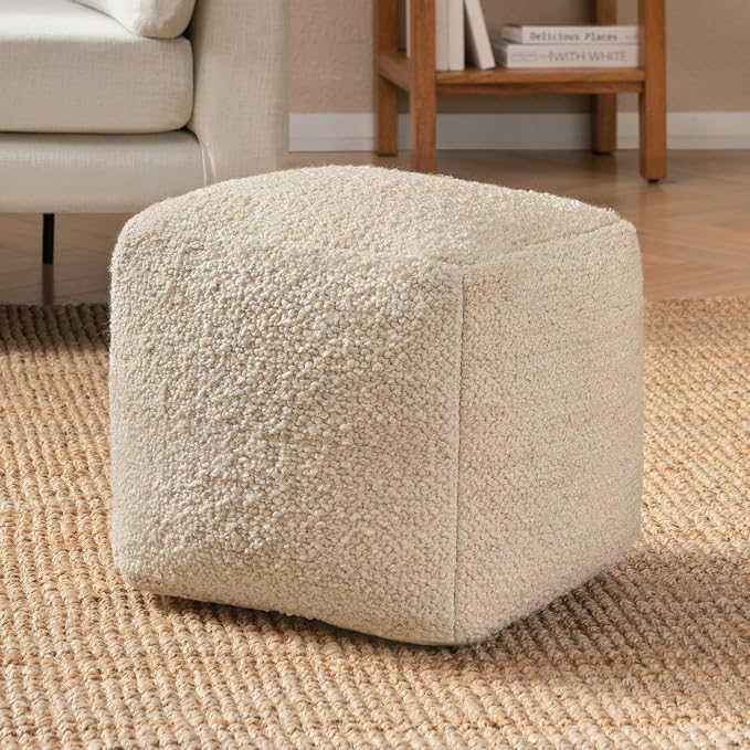 Square Pouf Ottoman – 16" x 16" x 16"