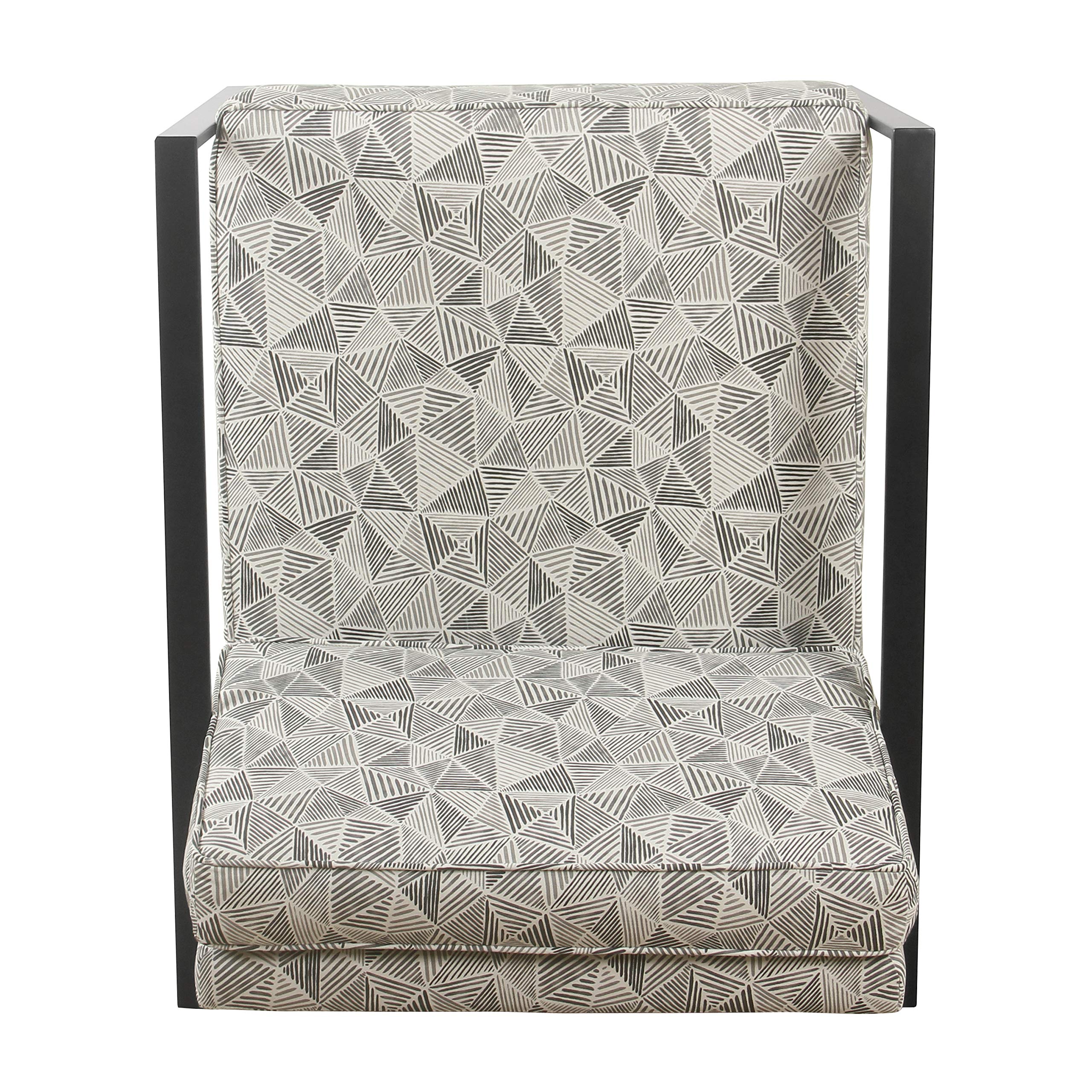 Modern Metal Frame Accent Chair – Gray Lines