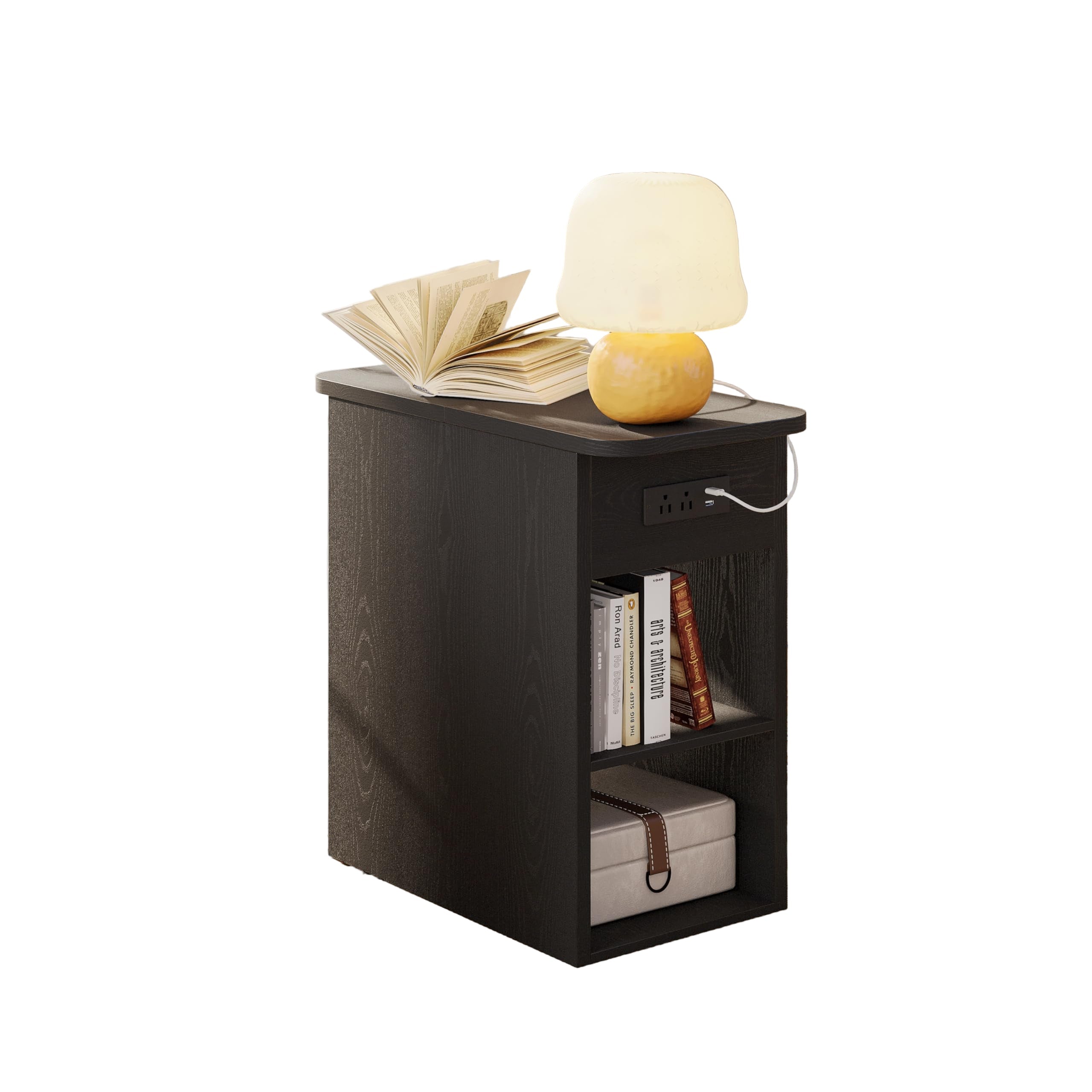 Small End Tables with Flip Top Storage and Plug for Living Room