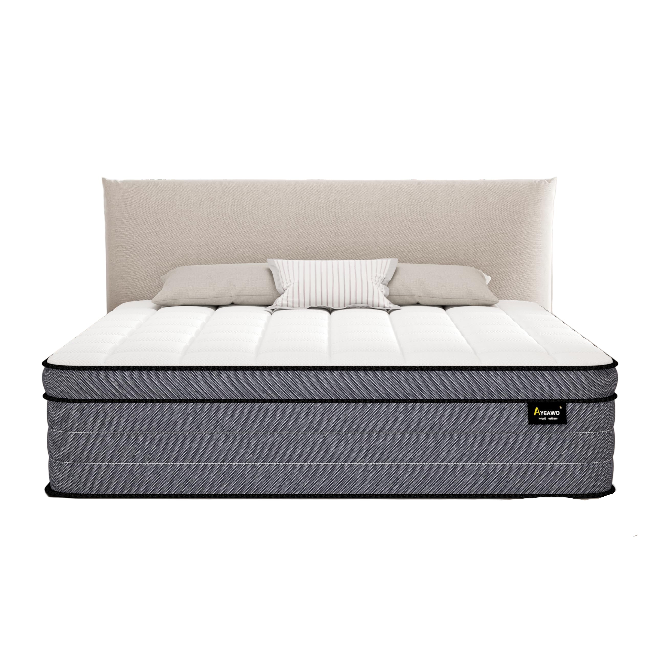 Firm Queen Mattress, 14 Inch Hybrid Mattress Queen Size in a Box with Cooling Gel Memory