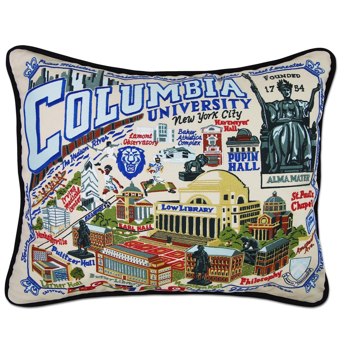 16"x20" Columbia University Collegiate Embroidered Throw Pillow – Teal