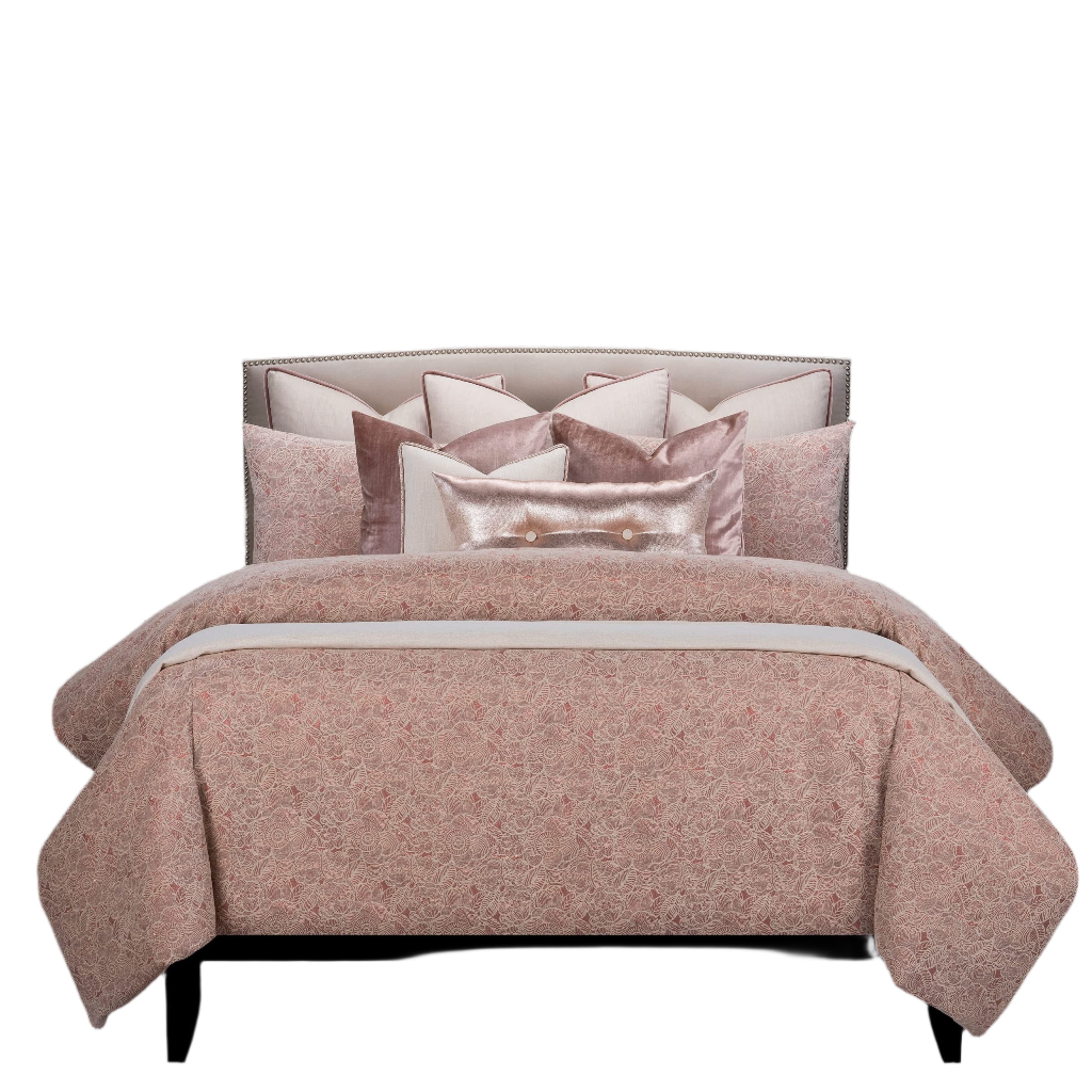 F Scott Fitzgerald Garden Party Rose Luxury Duvet Cover and Insert Set Queen 6 Piece