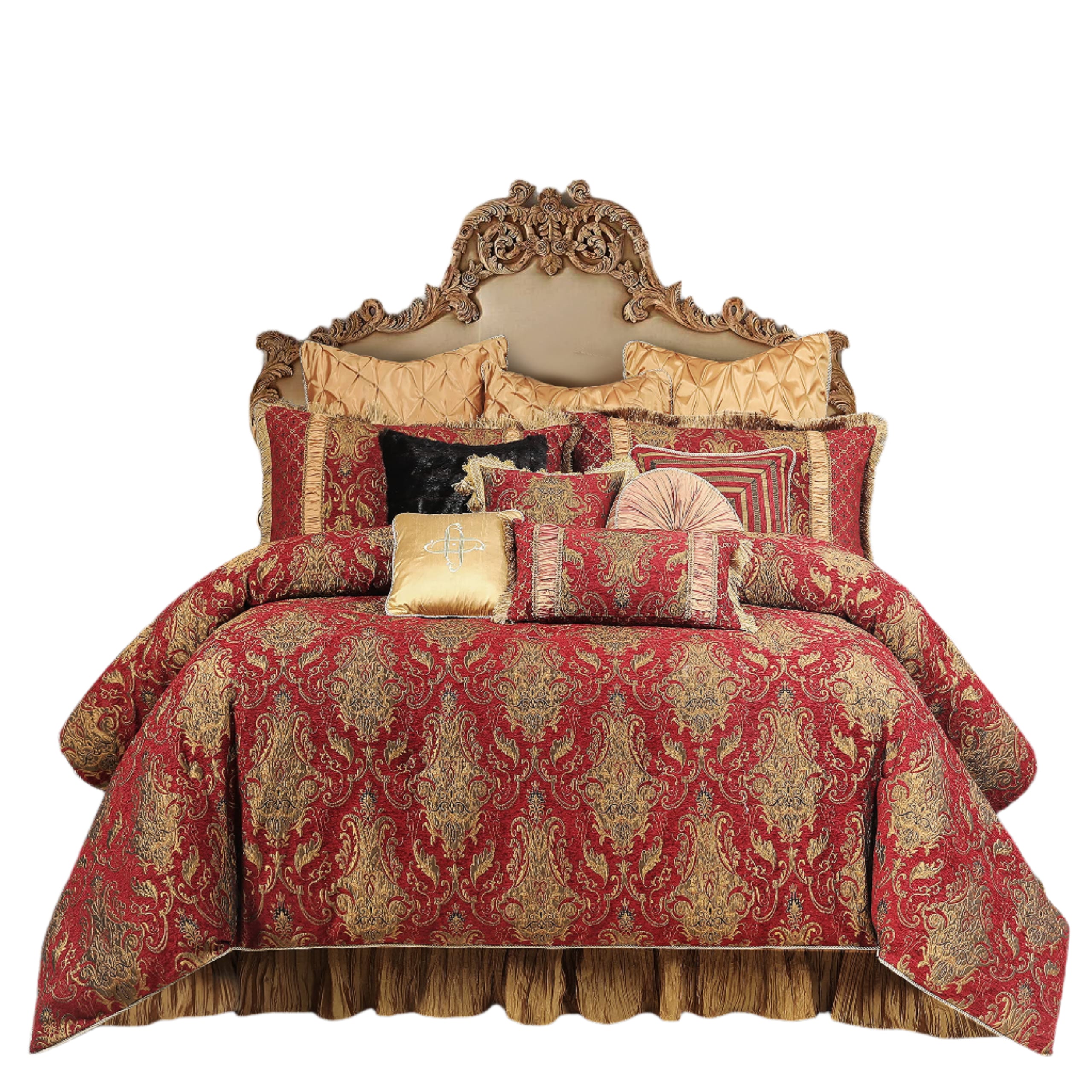 13-Piece Comforter Bed in a Bag, Classic Damask Jacquard Comforter Sets King