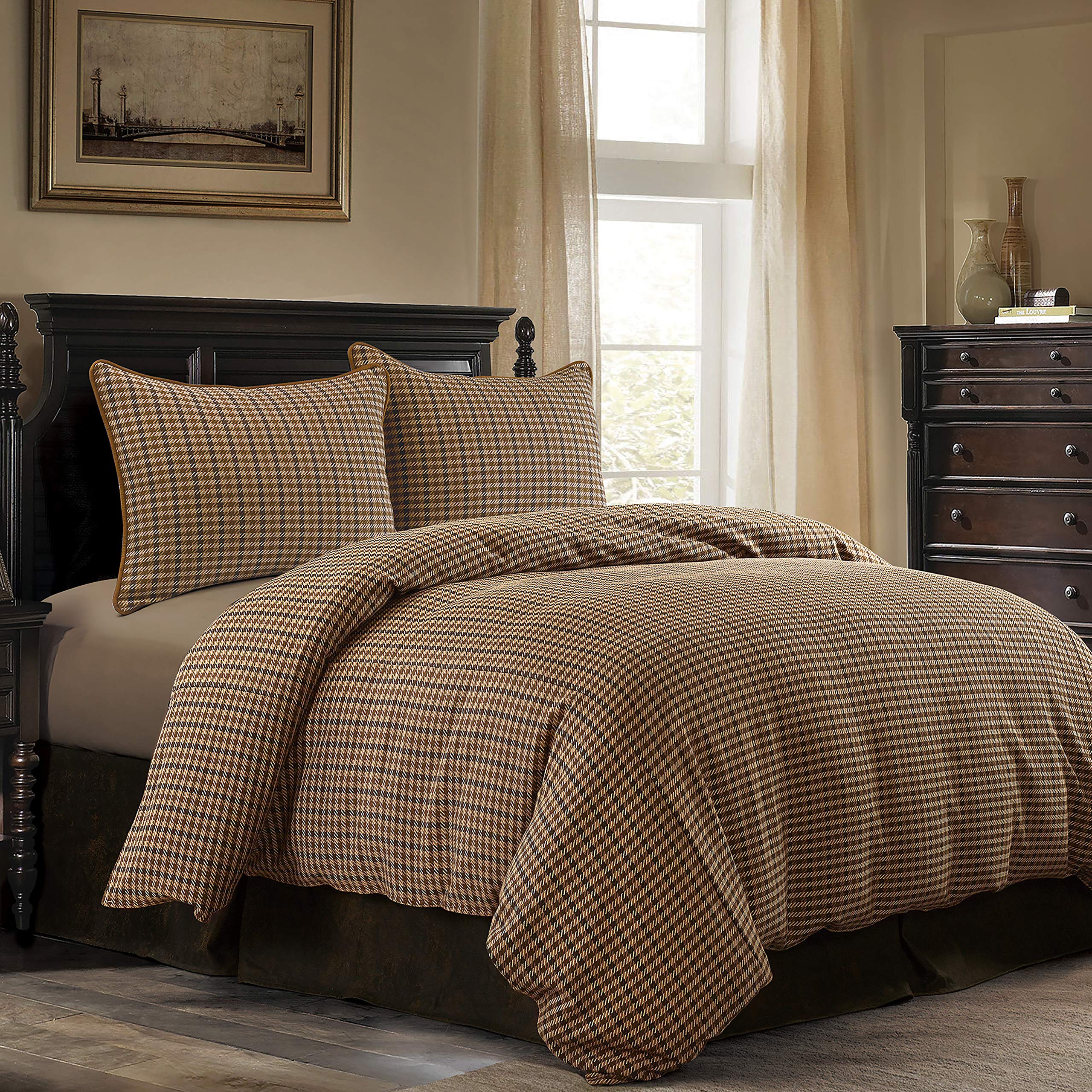 Clifton Rustic Bedding, 3 Piece King Size Comforter Set