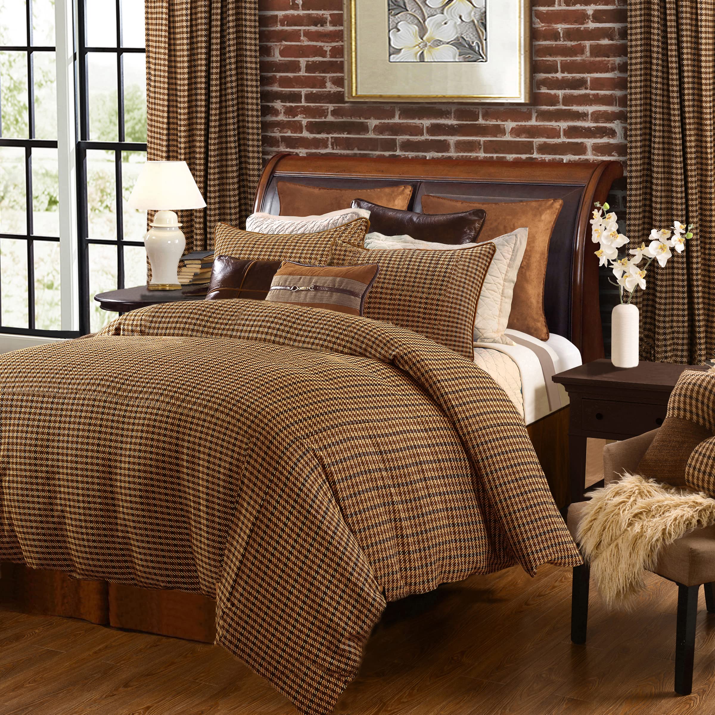 Clifton Rustic Bedding, 3 Piece King Size Comforter Set