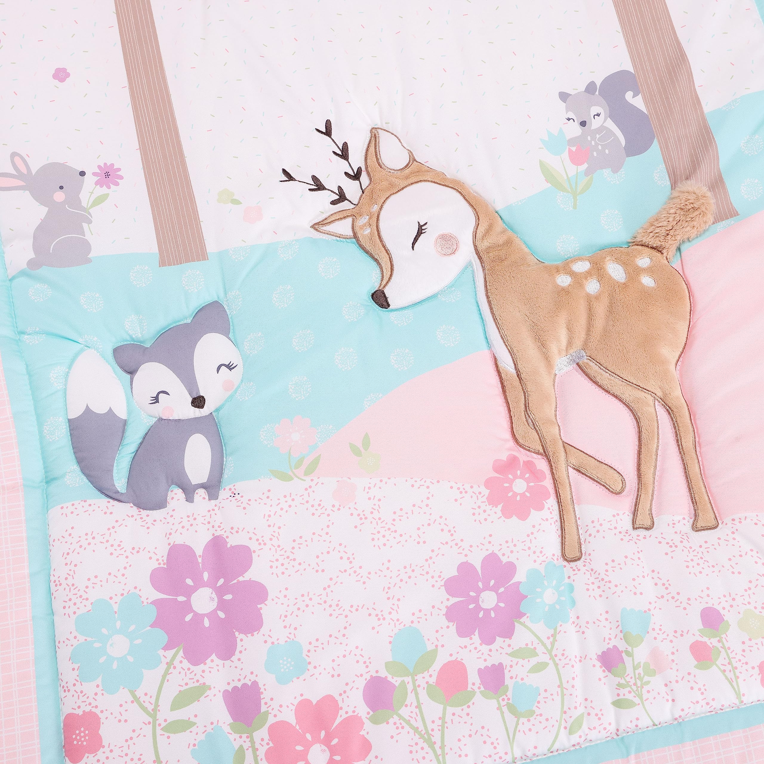 4 Pices Crib Bedding Set for Girls Boys